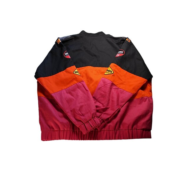 BoohooMAN Oversized Homme Twill Moto Racing Bomber Jacket Mens XL Colorblock - Picture 2 of 12